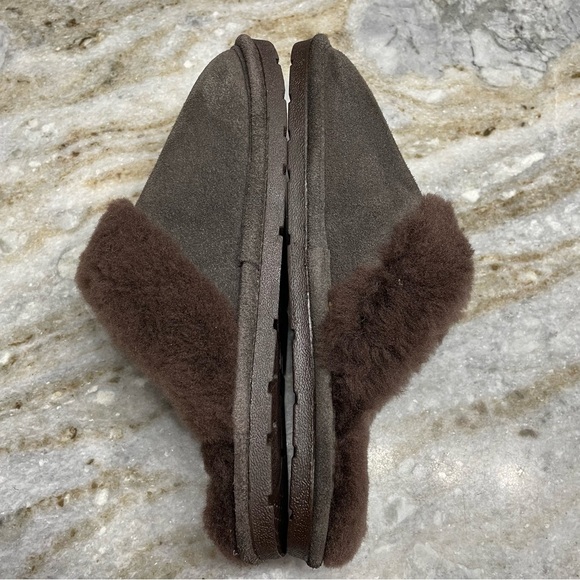Women’s Brown Suede Leather sheepskin lining slippers Large - Picture 5 of 9